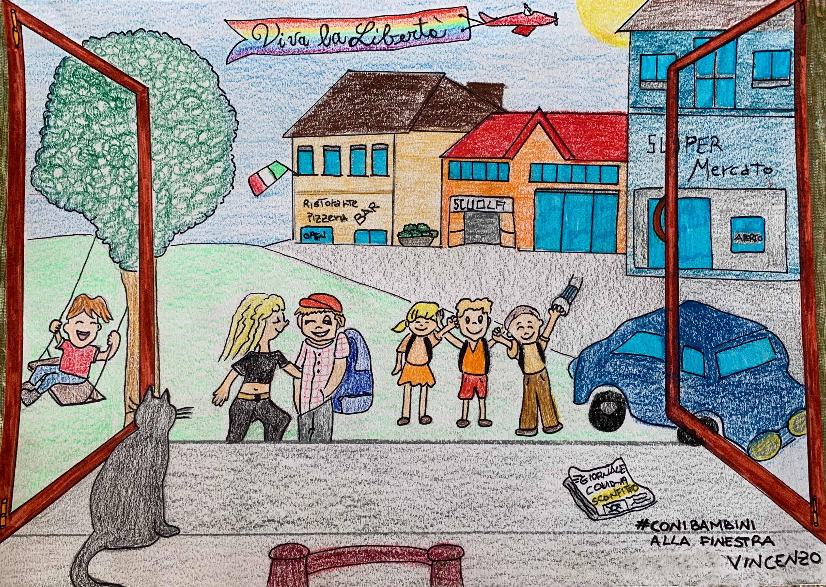 Contest #conibambiniallafinestra. Disegno di Vincenzo, progetto Dare Valore